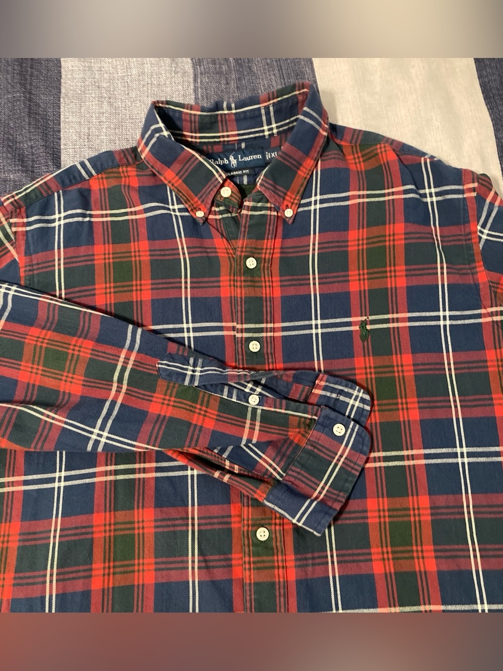 Vtg Polo RL Mens Plaid  Flannel Button Up Shirt Sz XL